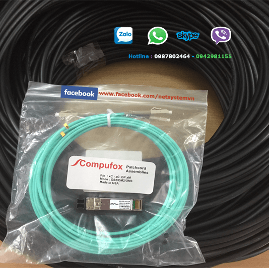 Cáp quang AMP multimode 4 sợi OM3, Fiber Optic Cable, Outside Plant, OM3, Dielectric Jacket 1-1427449-3 (FO CABLE, OSP, 4F, OM3 50/125) 