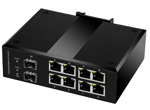 Industrial Switch 2*1000M SFP Slot + 8 port 10/100/1000Base-Tx, with POE (W/O SFP module)