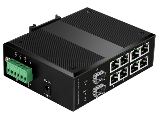 2*1000Base-Fx to 8*10/1000Base-Tx Industrial Ethernet Switch công nghiệp