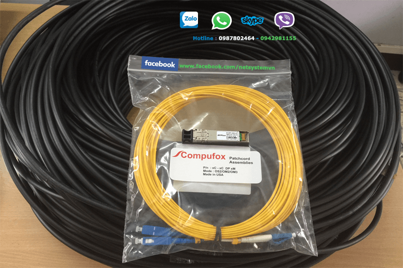 Cáp quang AMP 8 Core Singlemode OS2 1-1427451-4, Fiber Optic Cable, Outside Plant, 8-Fiber, OS2, Dielectric Jacket (FO CABLE, OSP, 8F, SM, OS2)