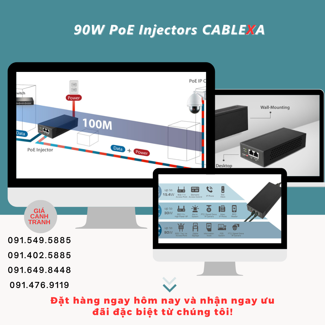 Sức mạnh với 90W POE Injectors: Giải pháp tối ưu cho các thiết bị công suất cao