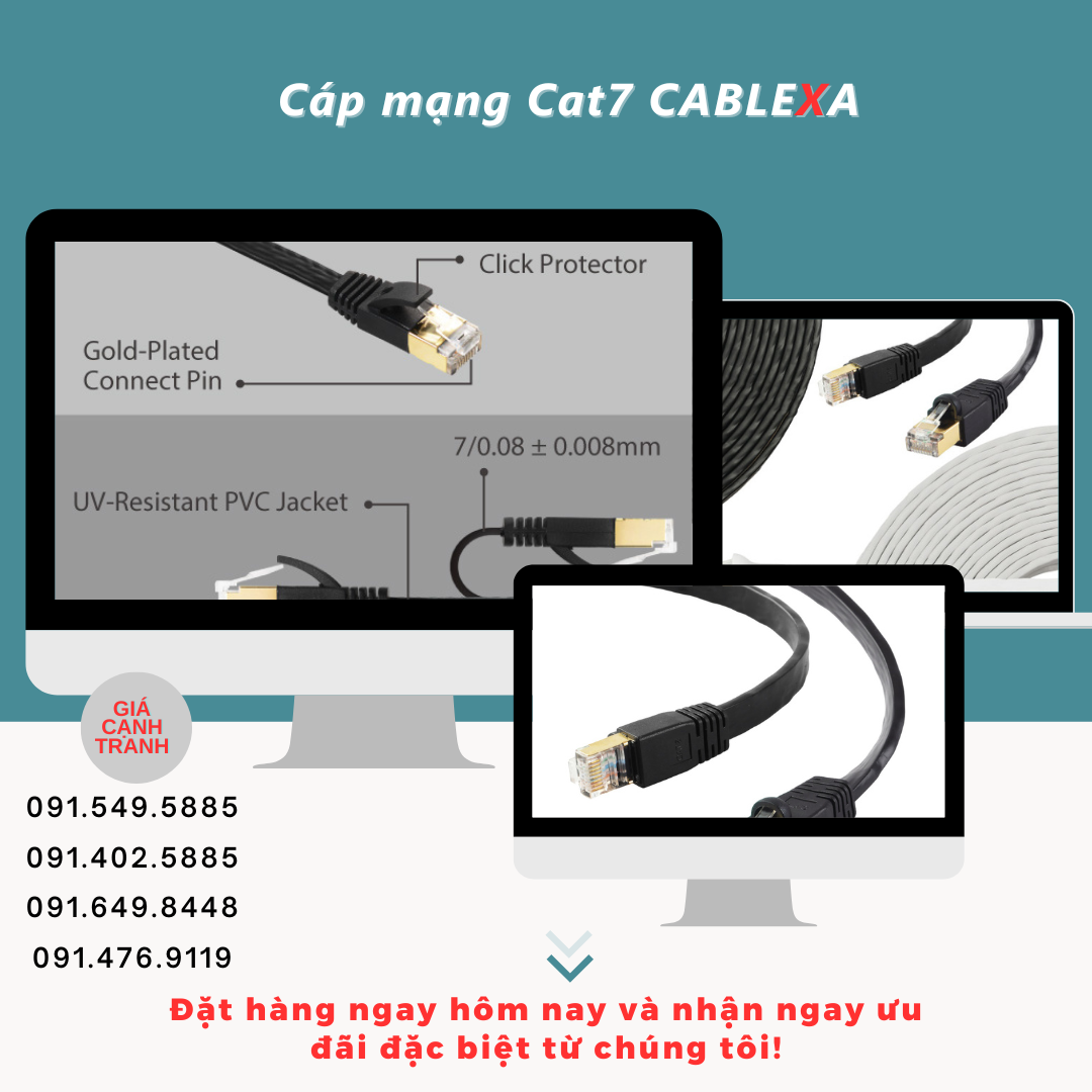 Giải pháp kết nối mạng tốc độ cao với dây cáp mạng Cat7 chính hãng